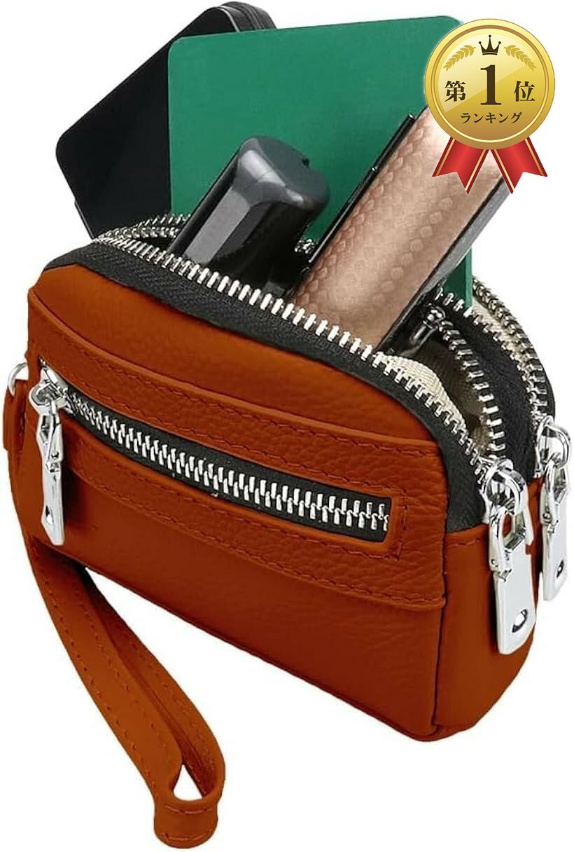 【楽天ランキング1位入賞】印鑑ケース はんこポーチ ハンコ 多機能 一括収納 コンパクト 持ち運び ファスナー 仕切り 本革 本格 ブラウン (ブラウン)