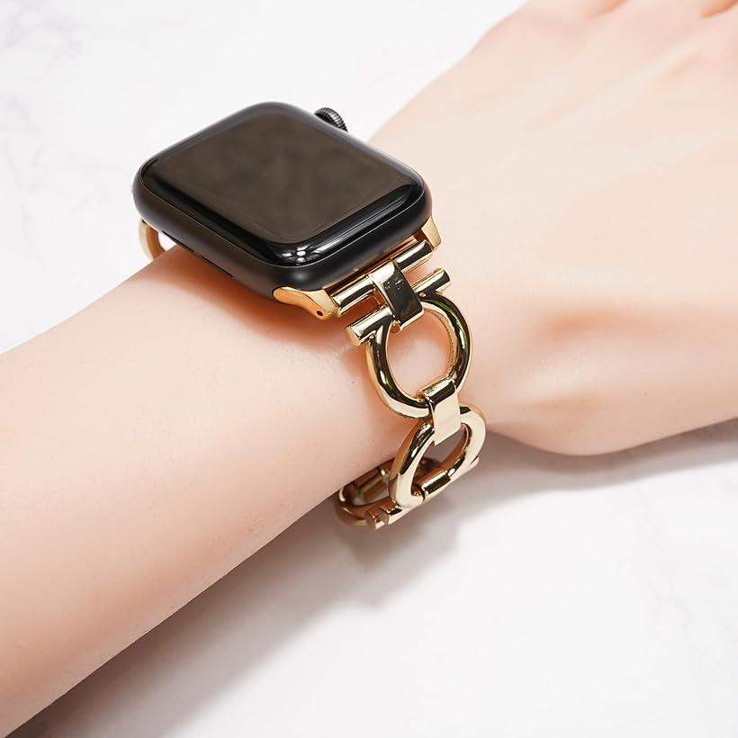 互換品 互換品/代替品 チェーンバンド おしゃれ 時計 メタル/シルバー 工具不要/メンズ レディース ギフト プレゼント applewatch アップルウォッチ 40mm 41mm 42mm(ゴールド, 40mm 41mm 42mm)