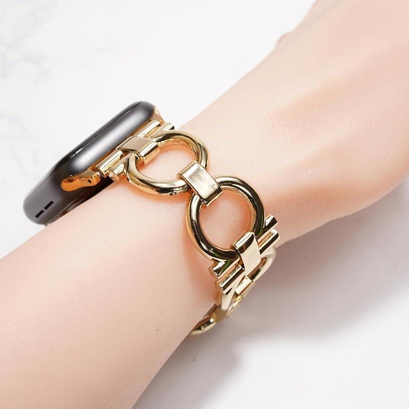 互換品 互換品/代替品 チェーンバンド おしゃれ 時計 メタル/シルバー 工具不要/メンズ レディース ギフト プレゼント applewatch アップルウォッチ 40mm 41mm 42mm(ゴールド, 40mm 41mm 42mm)