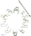 クローフットレンチ セット 差込角 3/8 9.5mm11個 狭所作業用 交換 ヘッド 工具