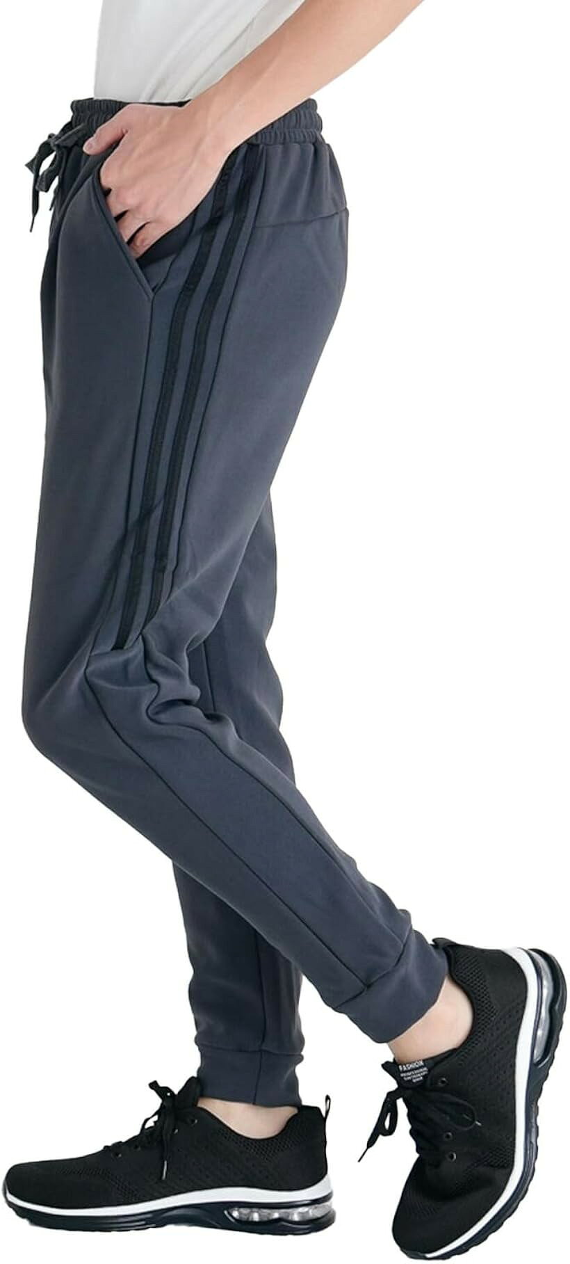 Jersey Pants - 裏起毛 ジョガーパンツ メンズ ロングパンツ ルームウェア 長ズボン スウェット 裏シャギー ジャージ ボトムス 秋 冬 暖かい 着心地 (チャコールA, M)