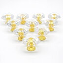 引き出し 取っ手 クリスタル アンティーク キラキラ つまみ ダイヤモンドカット 30mm ネジ付き ゴールド 10個セット(ゴールド)