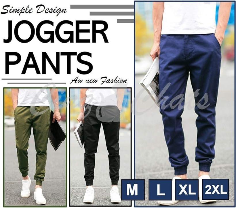 サンクシャ 3カラー ジョガーパンツ カーゴパンツ ストレッチ カジュアル オシャレ 無地 メンズ ブラック S (ブラック, S)