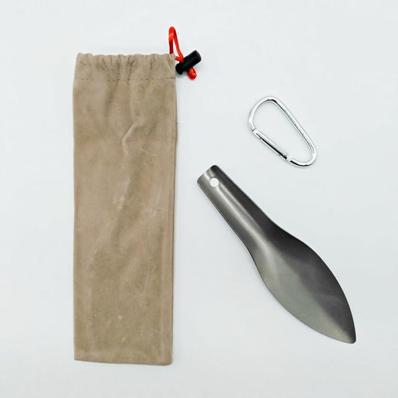 シャベル スコップ 小型 チタン製 軽量 園芸 アウトドア キャンプ (シルバー)