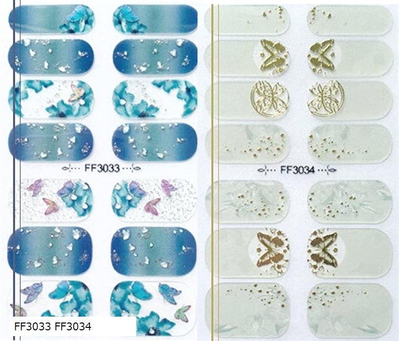 ネイルシール 春夏 貼るだけマニキュア 可愛い 透け感 FF3033 FF3034(FF3033 FF3034)