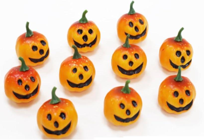 ムイビエン ハロウィン デコレーション可愛い パンプキンジャック 10個 セット 丸い笑顔のおばけ 南瓜(オレンジ)