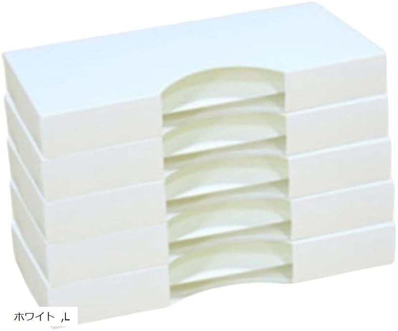 ごみ袋 収納ケース 4点セット 引き出し 収納ボックス スマート ダストボックス キッチン収納 ポリ袋 ゴミ袋 (ホワイト, L)