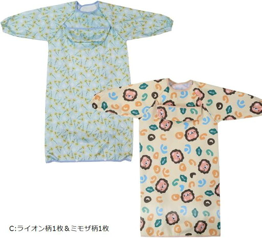 保育士推奨 食べこぼしキャッチでお掃除ラクラク テーブルクロス一体型エプロン 離乳食 ベビー つかみ食べ 長袖 撥水 保育園 赤ちゃん BLW ライオン柄1枚&ミモザ柄1枚(C:ライオン柄1枚&ミモザ柄1枚) 保育士推奨 食べこぼしキャッチでお掃除ラクラク テーブルクロス一体型エプロン 離乳食 ベビー つかみ食べ 長袖 撥水 保育園 赤ちゃん BLW ライオン柄1枚&ミモザ柄1枚(C:ライオン柄1枚&ミモザ柄1枚)