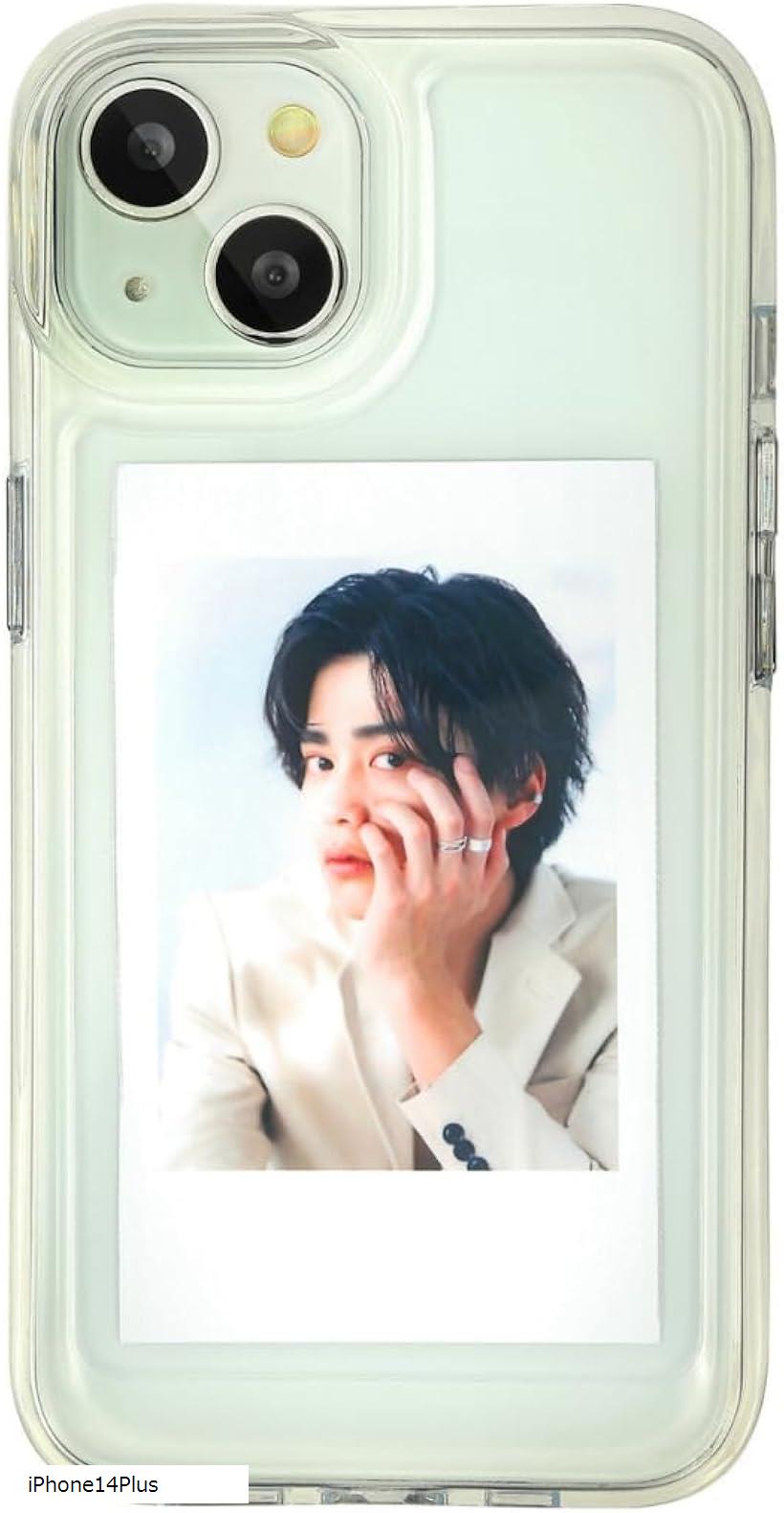 オーロラシート付き スマホケース iPhone の透明感》 可愛い 韓国 シンプル クリアケース CC-200 iPhone14Plus (クリア, iPhone14Plus)