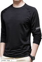 メンズ 長袖 Tシャツ スポーツシャツ アンダーシャツ 吸汗速乾 抗菌 UVカットパーカー スウェットシャツ トレーニングウェア ロングスリーブ(06.Black(長袖), L)