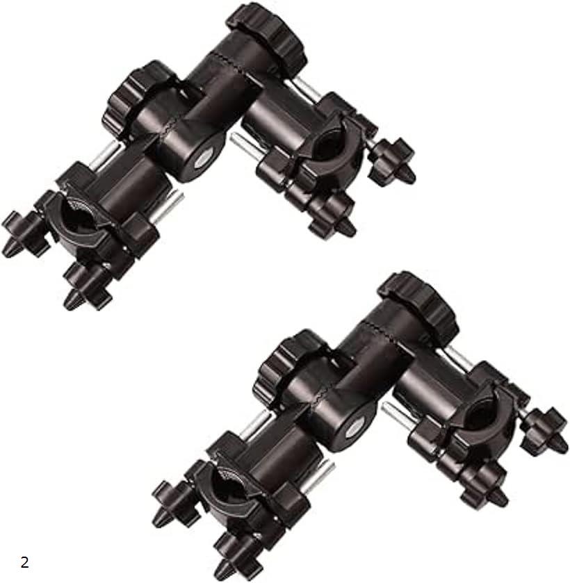 パラソルホルダー ジョイント 釣り キャンプ アウトドア 日傘 日よけ パイプ椅子 ポール 固定 角度調整 2個 (ブラック)