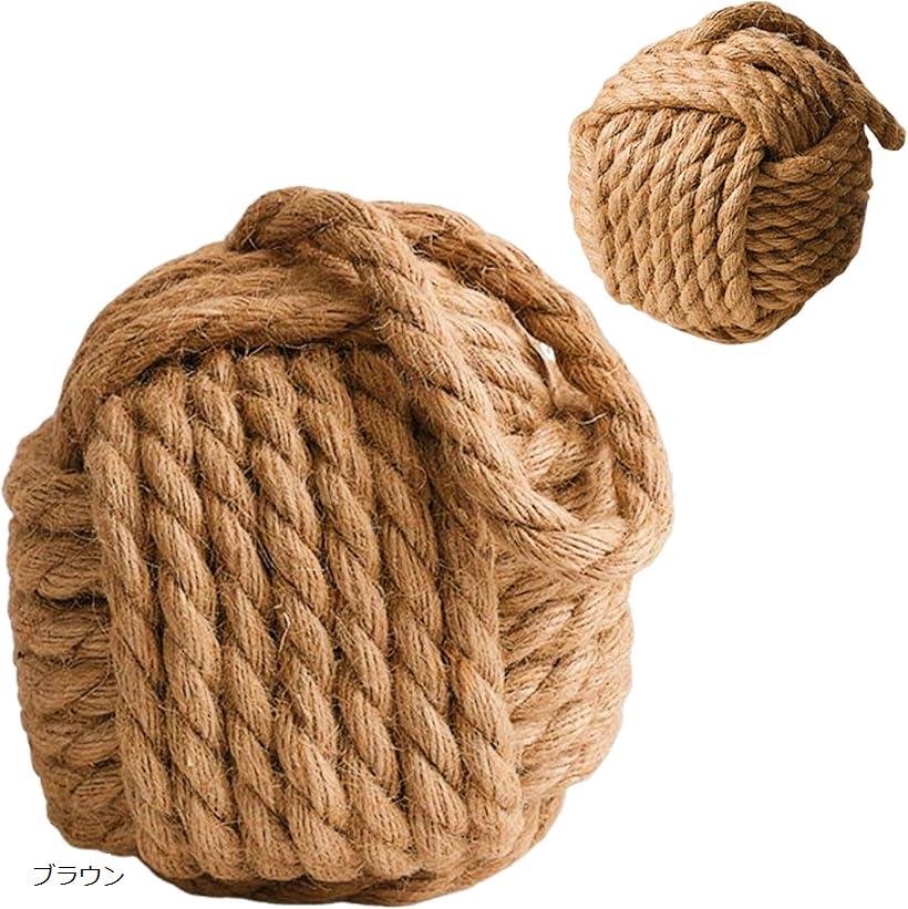 ドアストッパー 四角 ドアストップ 玄関 室内 ブックエンド オシャレ 北欧 ジュートロープ インテリアにも 装飾 ドア止め 北欧風 麻製 麻縄 ブラウン (ブラウン)