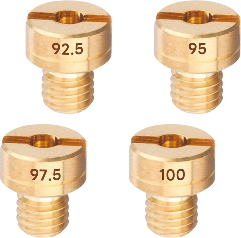 メインジェット 4サイズセット ミクニ 丸大 8X9 #92.5#95#97.5#100 丸型/大 メインジェットセット TM/TMR/MJN24/TDMR/VM18 キャブレターセッティング バイク用 収納ケース付き