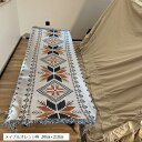 コット用ラグ キャンプ ラグマット アウトドア 民族柄 マルチカバー リバーシブル ブランケット(メイプルオレンジ柄, 90cmx210cm)
