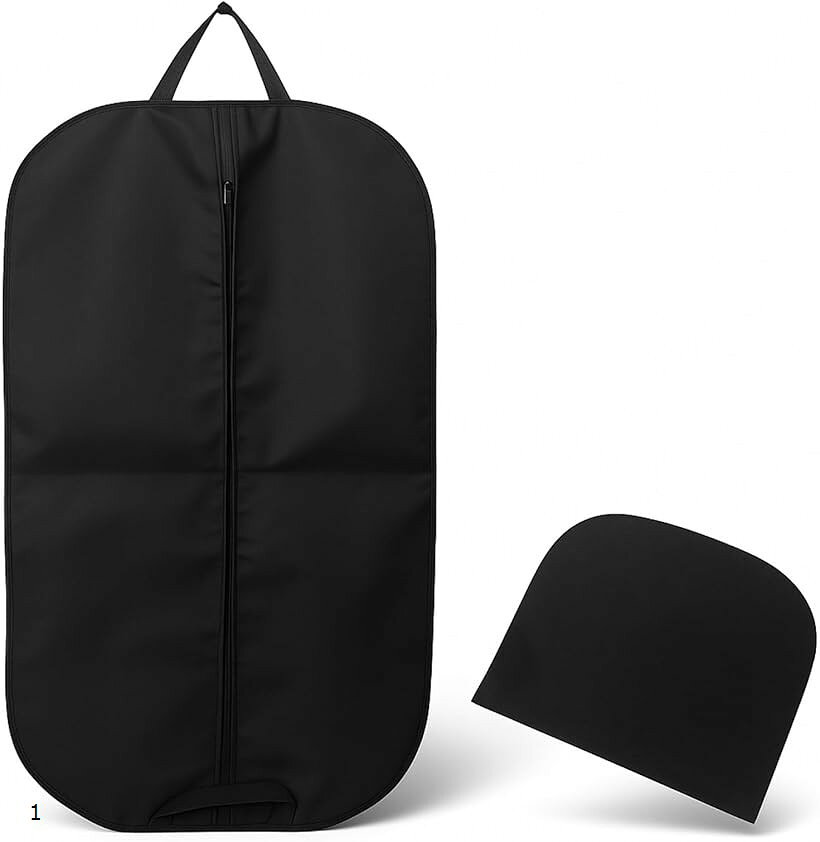 ガーメントバッグ 折りたたみ 超軽量 持ち手付き スーツカバー メンズ レディース 1 (ブラック)