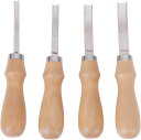レザークラフト用 ヘリ落とし 4本組 革 工具 キット 金具 研ぎ 棒 磨き カット 仕上げ 加工 皮 DIY(シルバー)