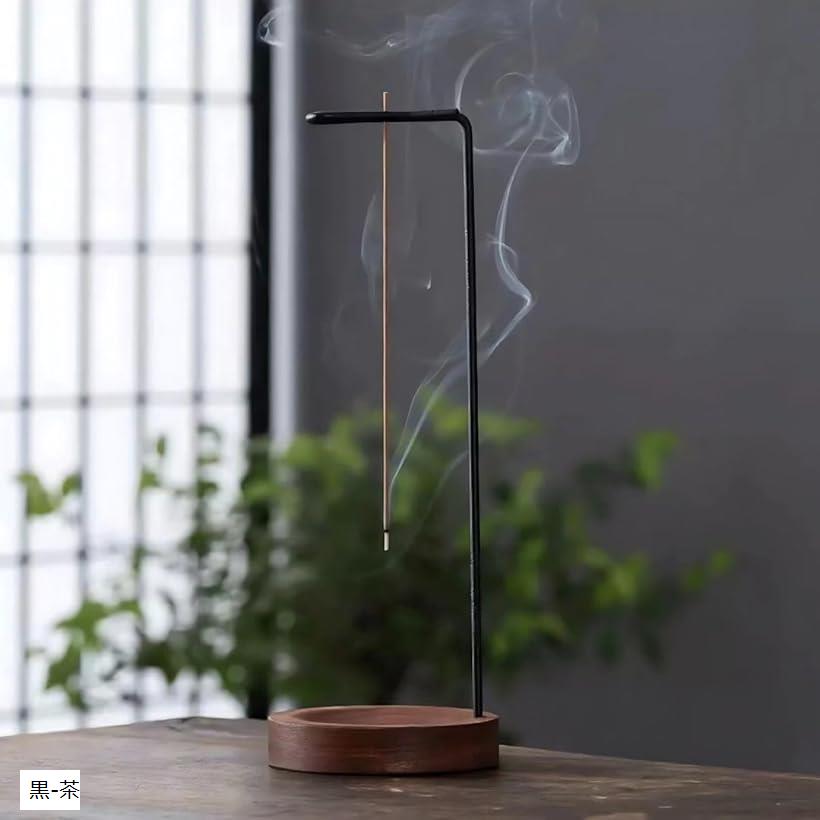 【楽天ランキング1位入賞】香炉ホルダー お香吊るし お香立て お香入れ おこうスタンド お香ホルダー お香たて おしゃれ線香立て 灰がこぼれない(黒-茶, ノーマル)