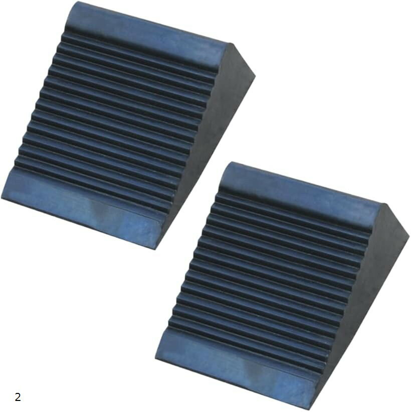 タイヤ止め 車止め 置くだけ ストッパー ゴム製 (ブラック2個)