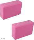 ヨガ ブロック 2個セット 23x15x7.6cm 体幹 ストレッチ ピラティス フィットネス(赤, 120g)