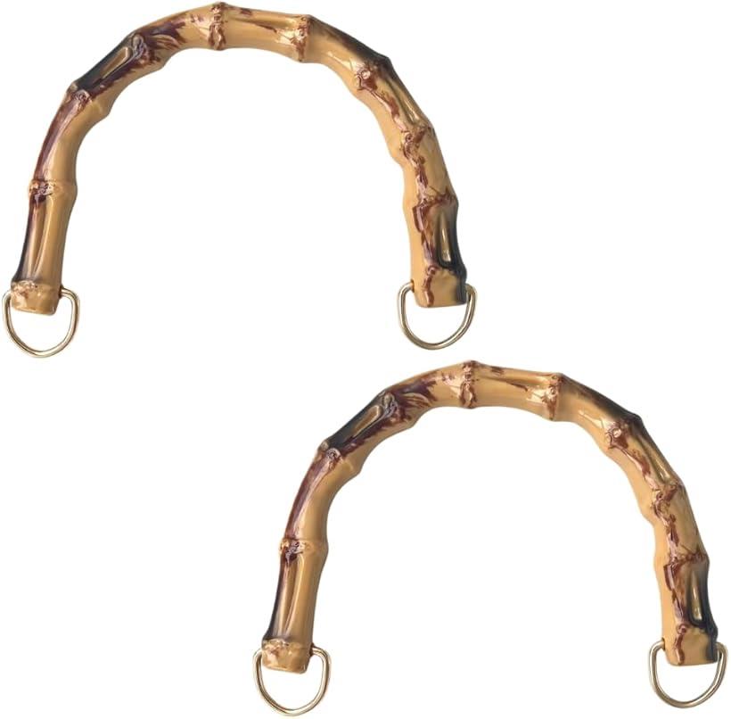 バッグ 持ち手 ハンドル 竹製 素材 取っ手 手さげ オリジナル ハンドメイド 2個セット (バンブー)