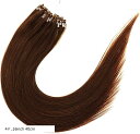 人毛 ring loop hair チップエクステ レミーエクステ カラー ウィッグ エクステンション 50本(4#, 16inch 40cm)