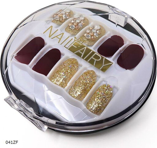 ネイルチップ ショート 30枚 付け爪 短め ワインレッド ゴールド 可愛い NAILFAIRY(ワインレッド ゴールド, ショート) ネイルチップ ショート 30枚 付け爪 短め ワインレッド ゴールド 可愛い NAILFAIRY(ワインレッド ゴールド, ショート)