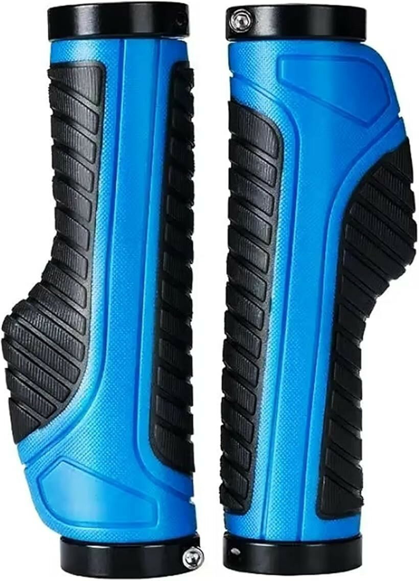 Grip - 自転車 グリップ グレー ハンドルグリップ 自転車グリップ グリップ自転車 クロスグリップ クロスバイク ロードバイク マウンテンバイク bmx mtb ブルー (ブルー, ブルー)
