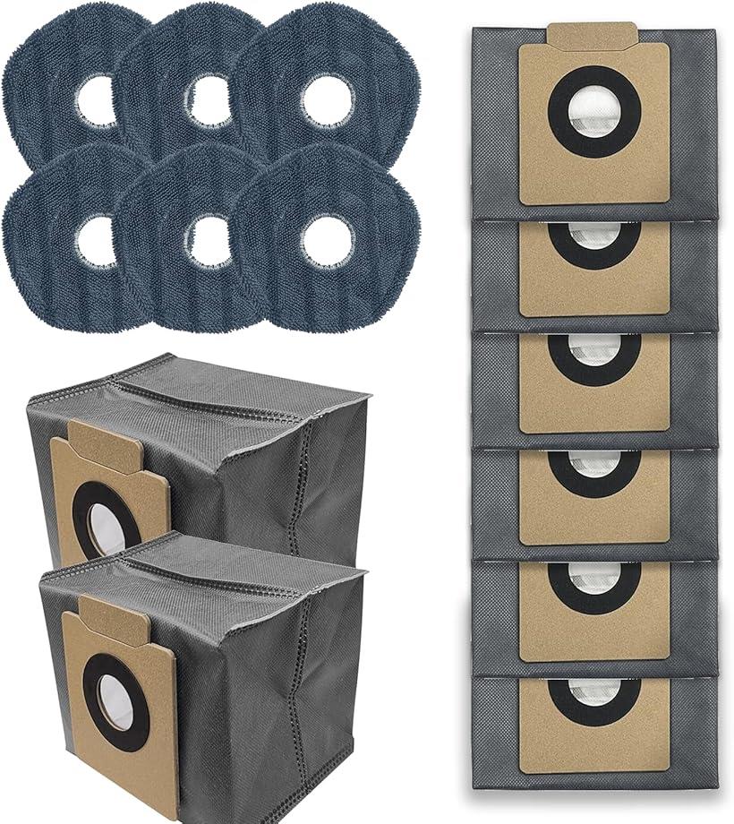 互換品 X8 Pro ダストバッグ X10 Omni 消耗品 交換用ダストバッグ ロボット掃除機用 紙パック モップ ゴミパック 8枚紙パック + 6枚モップセット