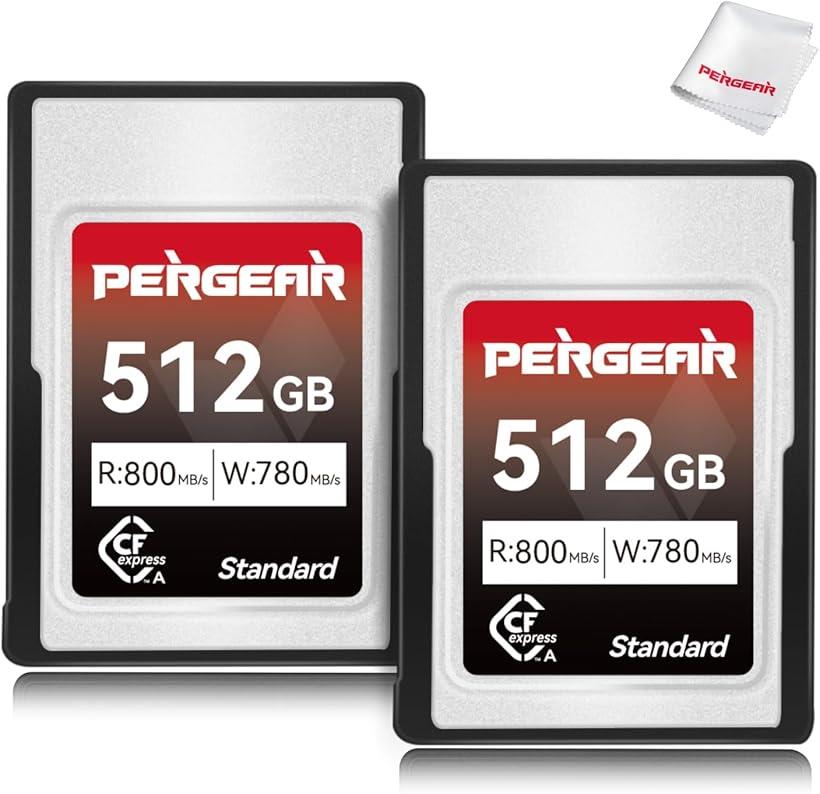 互換品 CFexpress Type A メモリカード 512GB Standardシリーズ 2個入れ 4K 120P、8K 30P 録画に対応 最大780MB/秒の書き込み速度 800MB/秒までの読み取り速度 録画対応可能