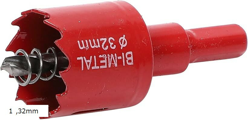 現役大工が推薦 バイメタル ホールソー ホルソー 穴あけ 切削 工具 (レッド, 32mm)