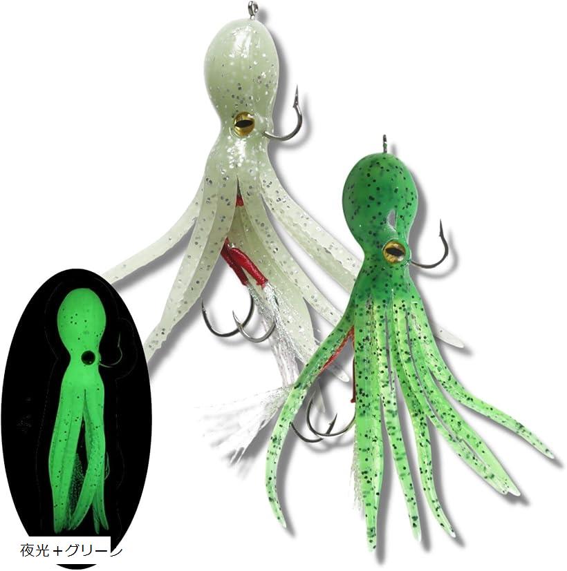 タコベイト3連フック ガチダコ ルアー ジグヘッド ワーム ショアジギング インチク タイラバ 釣り 夜光..