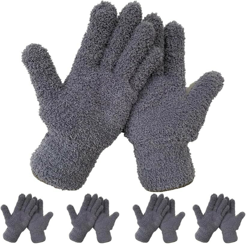 洗車用グローブ マイクロファイバー 洗車ミット 手袋 ホイール 掃除 ホコリ ほこり取り 清掃 (グレー, Free Size 10枚)