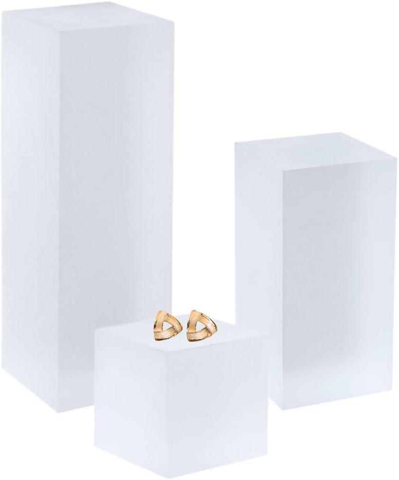 【楽天ランキング1位入賞】Uccellino フロスト アクリルキューブ マット素材 アクリルブロック 半透明 ディスプレイ 撮影 アクリルベース 角柱 3サイズセット (フロスト)