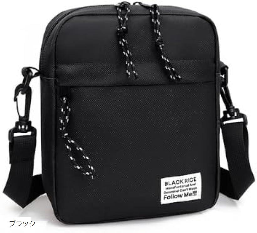 サコッシュ スマホポーチ ショルダーバッグ 斜めがけ メンズ レディース 軽量 小さめ コンパクト ミニバッグ 小物入れ メッセンジャー 男女兼用 (ブラック)