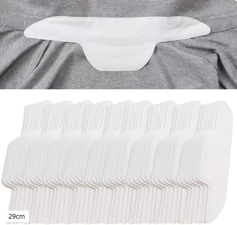 襟汚れ 汗取り シート パッド テープ 汗対策 防止 100枚セット(ホワイト, 29cm)