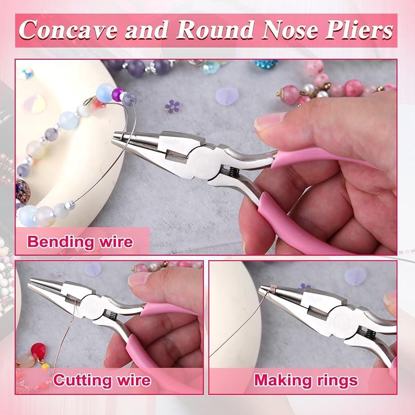 3本セット 6リング型 丸ペンチ アクセサリー用 丸やっとこ 手芸 丸ヤットコ 先丸ペンチ ミニ ピン曲げ丸やっとこ がま口用ペンチ 平ヤットコ 工具 平やっとこ 平ペンチ 平口リードペンチ フラットノーズペンチ (多色)