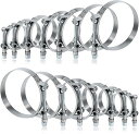 14個入りセット Tボルトホースクランプ ターボ吸気インタークーラークランプ ラジエターホースクランプアソートセット Tボルトクランプ 304ステンレススチール...
