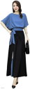 レッドレイ スーツ レディース 上下セット パンツ Aライン フォーマル(ブルー, L)