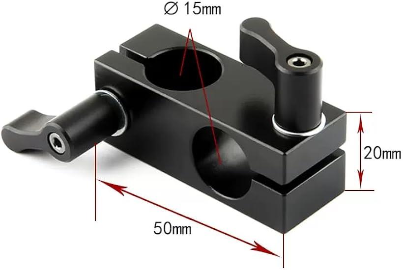 互換品 2点ロッドクランプ 15mmロッドサポート 直角90度 回転可能 アルミ合金製 蝶ナット付き -355 (ブラック) 2