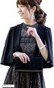 ボレロ ジャケット レディース ケープ 袖 フォーマル ジャレロ 羽織り 体型カバー ブラック(A ブラック, XL)