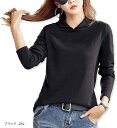 ポロシャツ 襟付き T カットソー トップス 長袖 ゴルフ ウエア レディース(ブラック, 2XL)