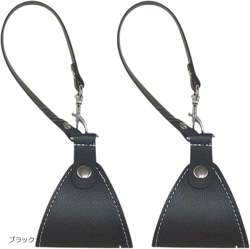 グローブホルダー 2個セット 手袋ホルダー グローブクリップ 収納 持ち歩き バッグ マフラー スカーフ ブラック (ブラック)