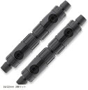 ホース ジョイント ダブルタップ 水槽 外部フィルター コネクター 接続 汎用 16/22mm 2個セット(ブラック, 16/22mm 2個セット)