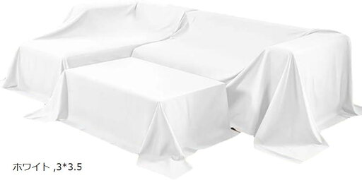 大判マルチカバー 埃よけカバー ベッドカバー ソファカバー 家具 ほこりよけ布 3x3.5(ホワイト, 3x3.5) 大判マルチカバー 埃よけカバー ベッドカバー ソファカバー 家具 ほこりよけ布 3x3.5(ホワイト, 3x3.5)