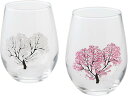 温度をデザインに 冷感桜 フリーグラス ペアセット 温度で変化 おしゃれ 春 花見 贈り物 プレゼント 結婚祝い 日本酒 ビール 焼酎 乾杯 記念 お中元 ギフト お祝い 卒業 退職 クリスマス(透明)