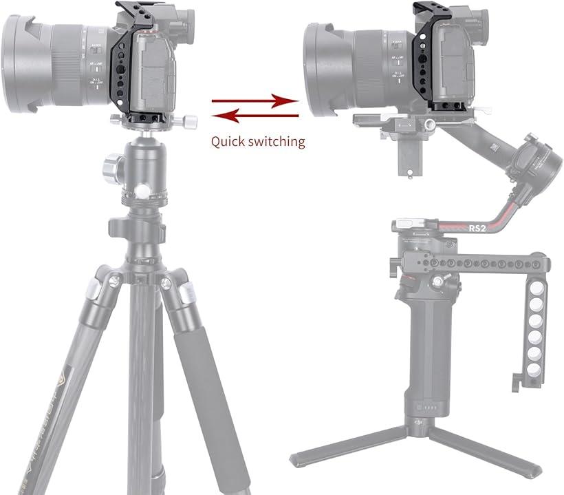 カメラケージ パナソニック Lumix S5II DC-S5M2/S5IIX S5MIIX/S5/G9M2に専用カメラケージ Natoレール付き ARRI規格ネジ穴 ー547