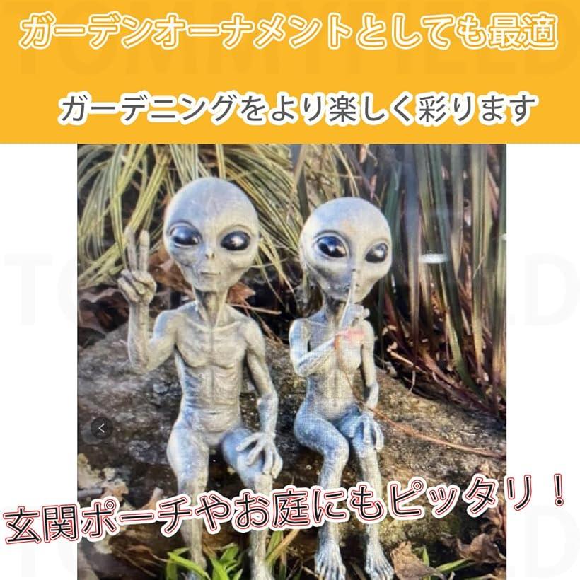 宇宙 雑貨 置き物 おもしろ インテリア 宇宙人 ガーデニング フィギュア (宇宙人, ワンサイズ)