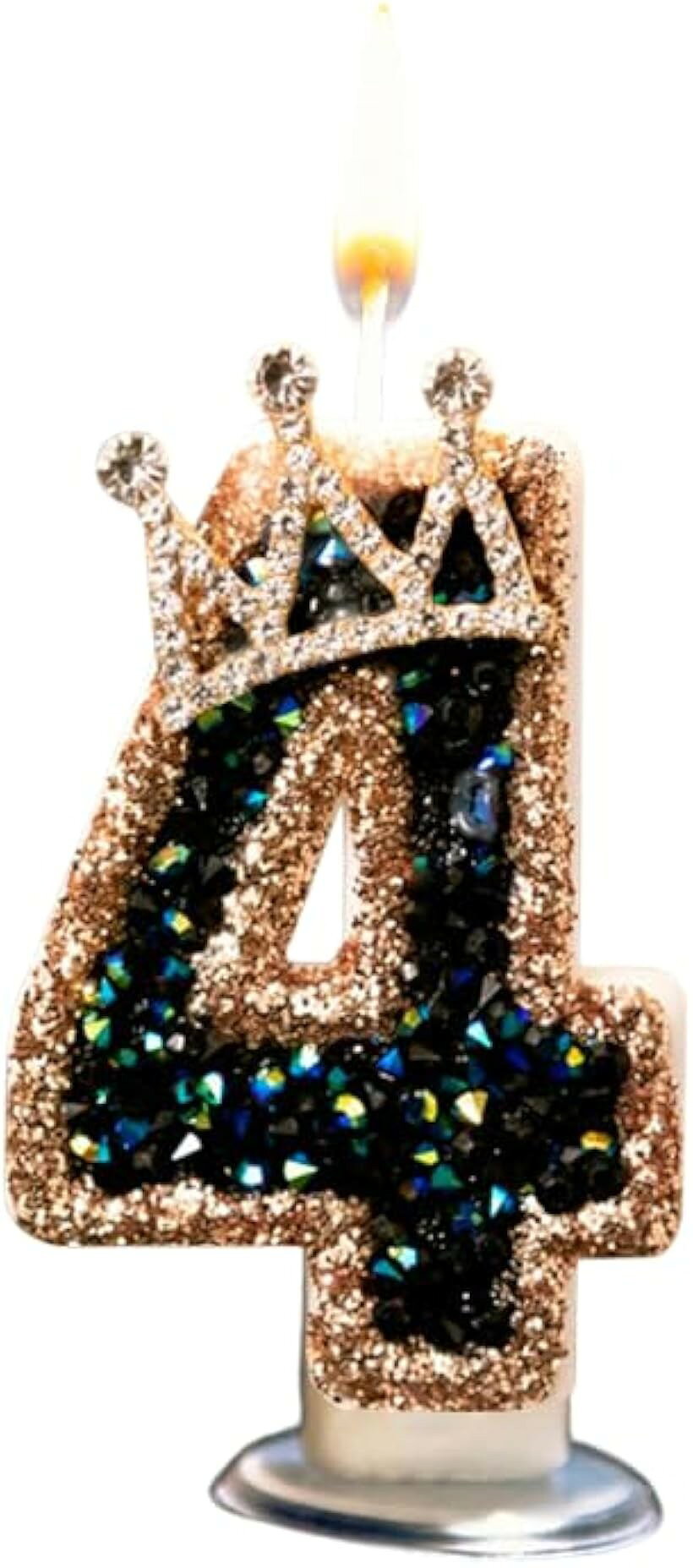 バースデー ナンバー キャンドル 誕生日 ロウソク 数字 誕生日ケーキ ラメ数字 (ブルー, 数字：4)