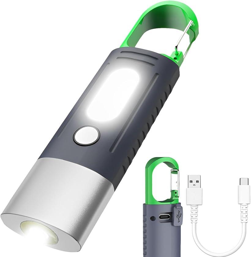 懐中電灯 小型 ライト 充電式 フラッシュライト 強力 LED 防災 キャンプ 夜釣り (マルチカラー)