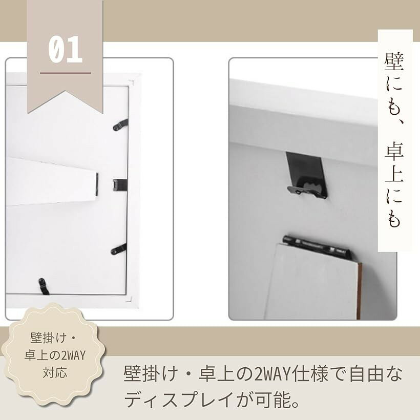 ベビーフォトフレーム 手形足形 スタンプ 汚れない 手形スタンプ 赤ちゃん 木製 (ホワイト)